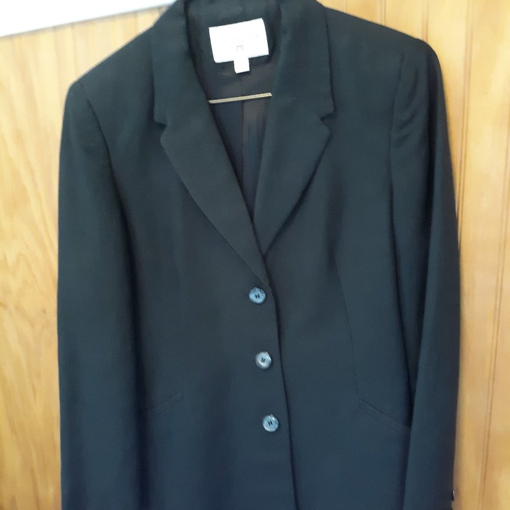 VINTAGE 90s BLACK LINEN BLAZER